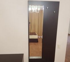Вешалка с зеркалом и двумя крючками, 750х16х1600 с фацетом